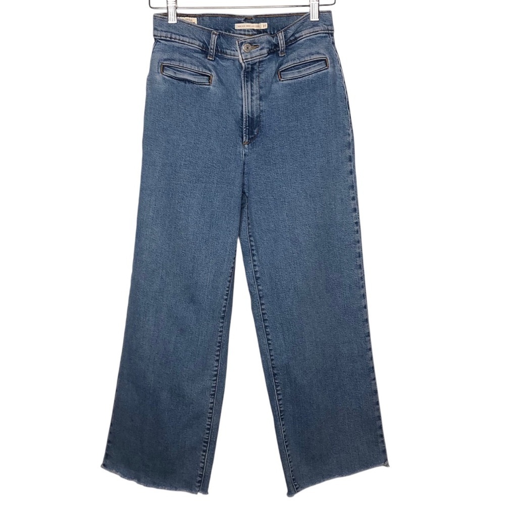 LEVI'S Ribcage Wide Leg Crop Medium Wash Jeans Size 27